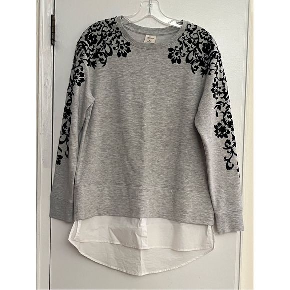 Soma Flocked Layered Look Sweatshirt size small grey - Picture 4 of 8